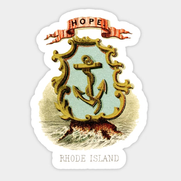 1876 Rhode Island Coat of Arms Sticker by historicimage